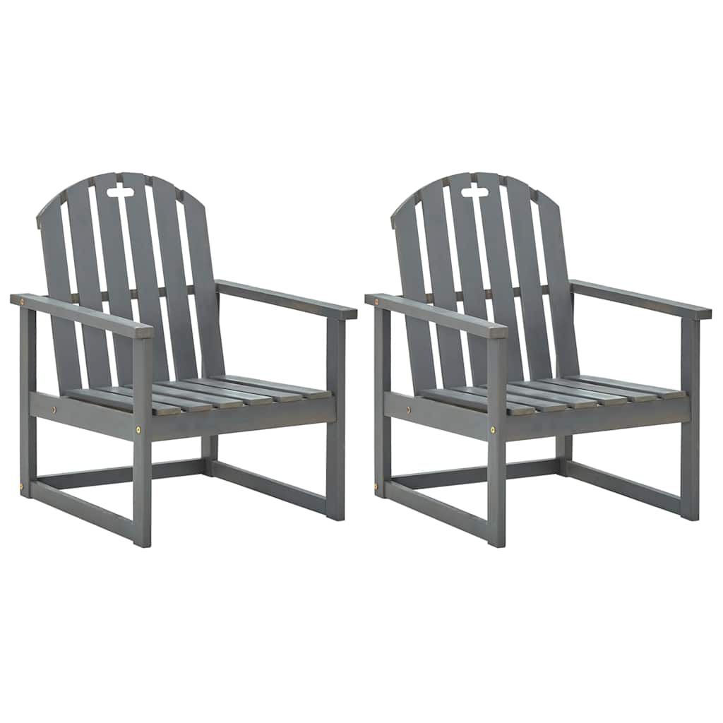Cadeirões de jardim 2 pcs madeira de acácia maciça cinzento