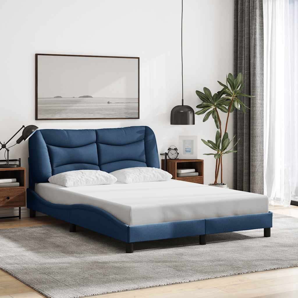 Estrutura de cama sem colchão hvar 140x200 cm tecido azul