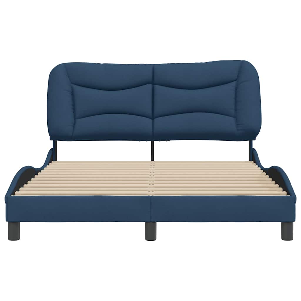 Estrutura de cama sem colchão hvar 140x200 cm tecido azul
