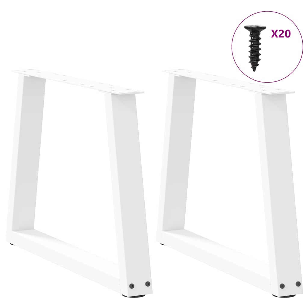 Pés para mesa de centro em v, 2 peças, branco, 50x (42-43,3) cm, aço