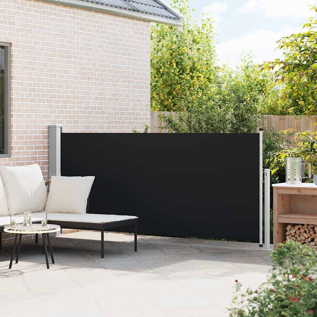 Toldo lateral retrátil 140x300 cm preto