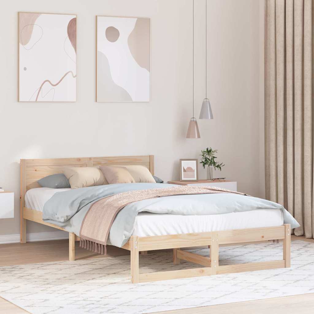 Estrutura da cama com cabeceira natural 120 x 190 cm