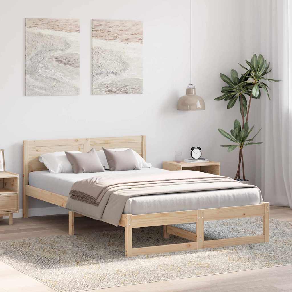 Estrutura da cama com cabeceira natural 120 x 190 cm