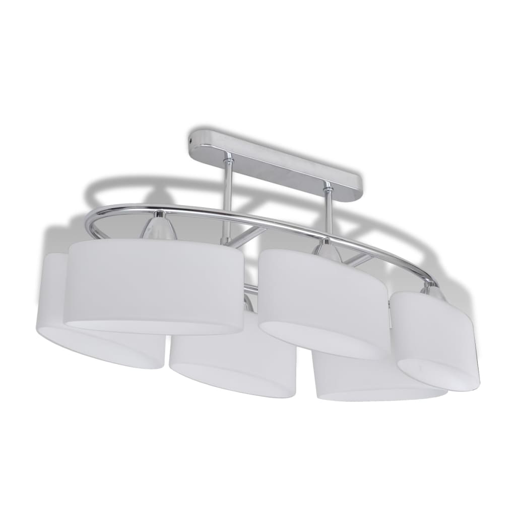 Candeeiro teto com abajures de vidro elipsoides 4 pcs e14