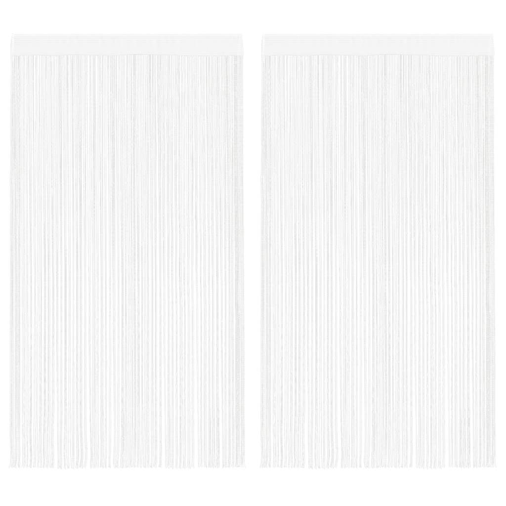 Cortinas de fios 2 pcs 140x250 cm branco