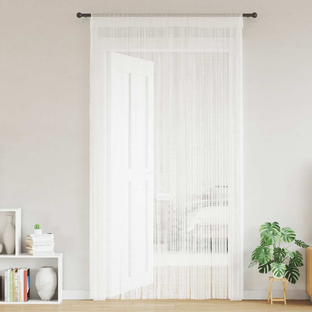 Cortinas de fios 2 pcs 140x250 cm branco