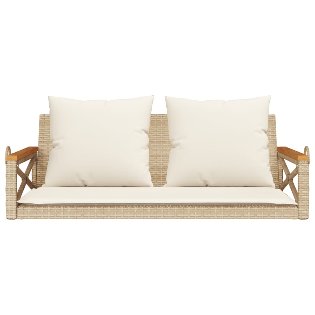 Banco baloiço com almofadões 109x62x40 cm vime PE bege