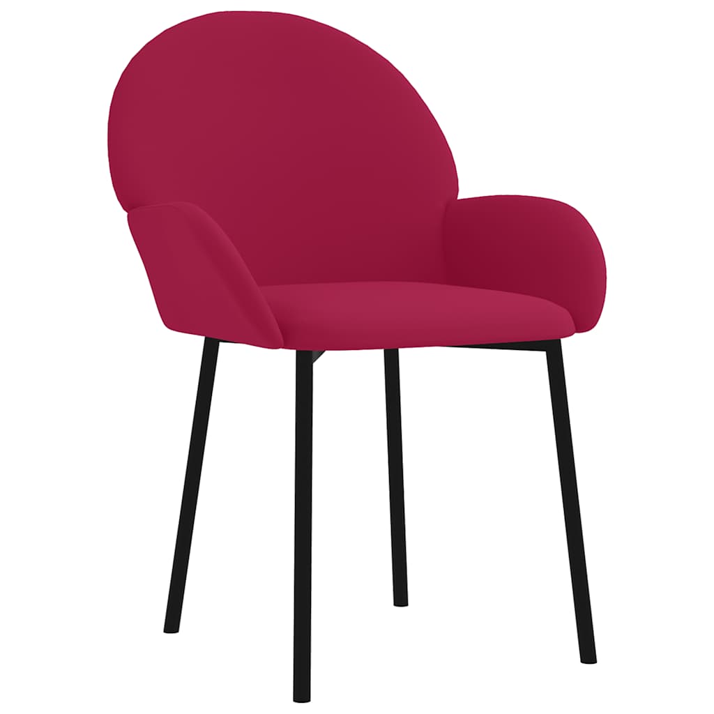 Cadeiras de jantar 2 pcs veludo vermelho tinto