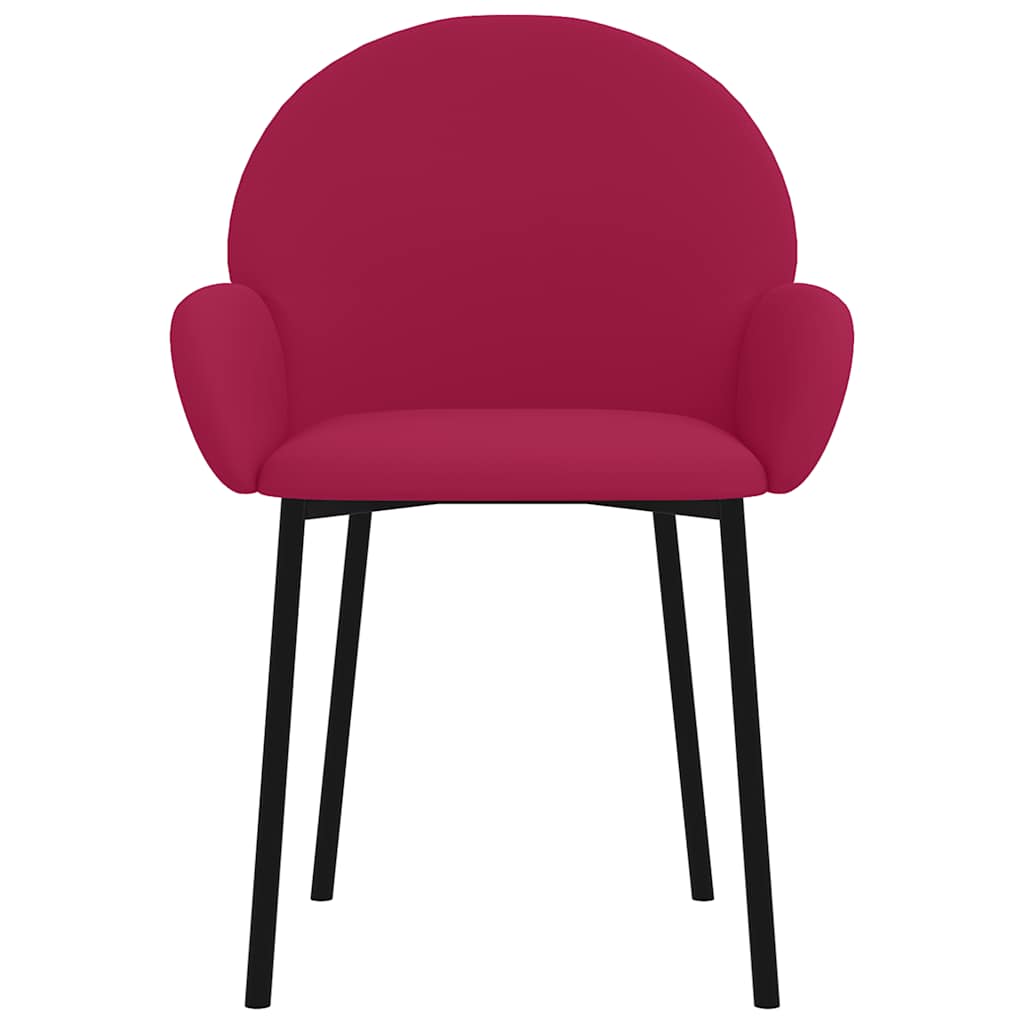 Cadeiras de jantar 2 pcs veludo vermelho tinto