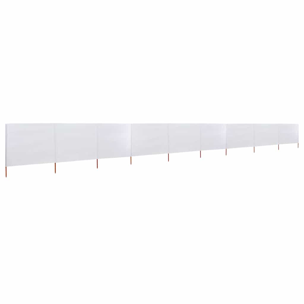 Para-vento com 9 painéis em tecido 1200x160 cm cor areia branco