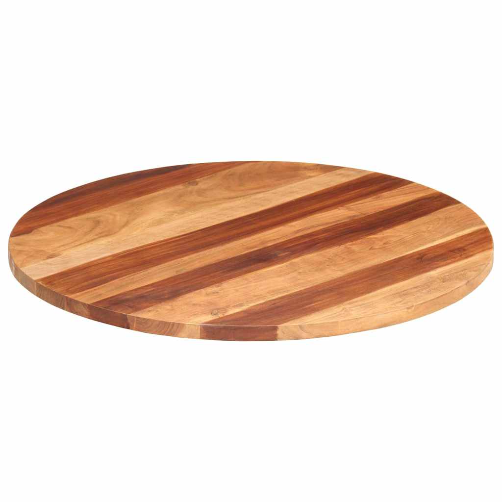 Tampo de mesa redondo madeira de acácia maciça 25-27 mm 80 cm