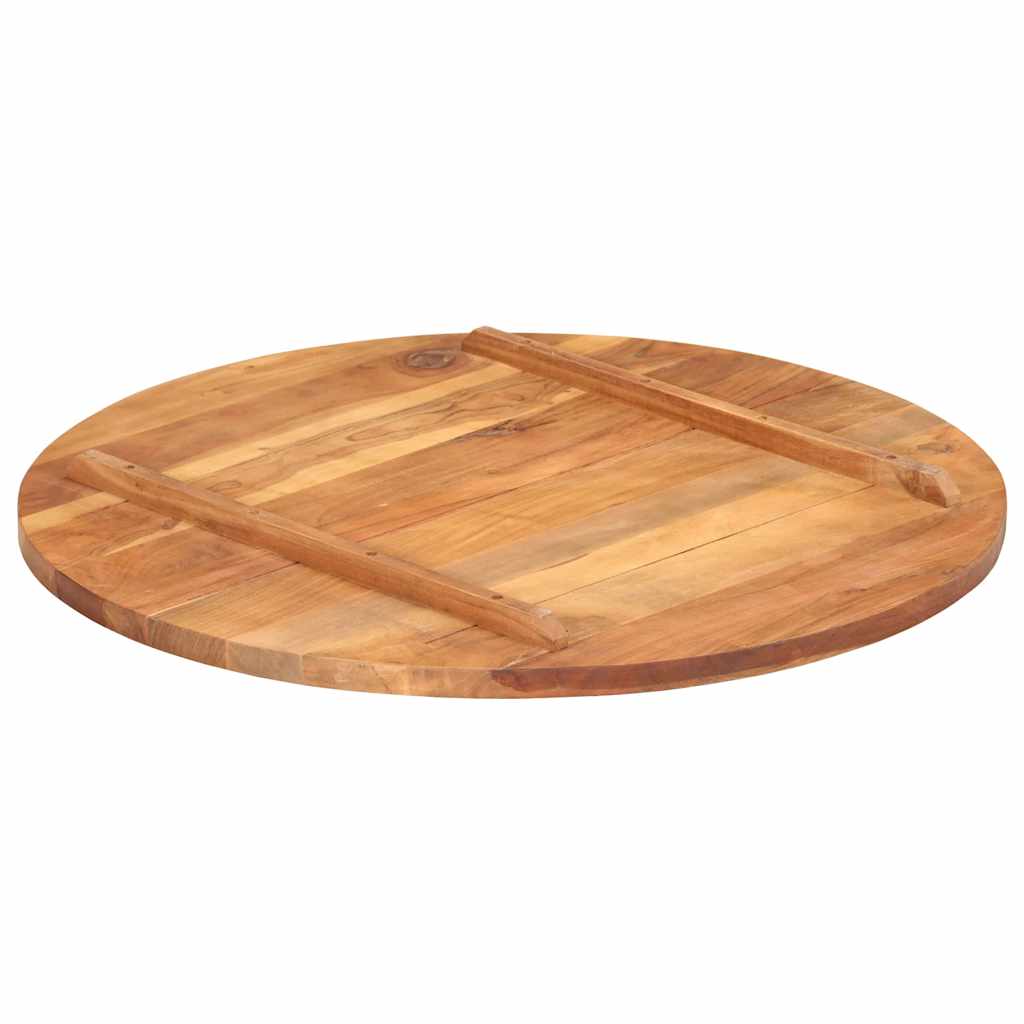 Tampo de mesa redondo madeira de acácia maciça 25-27 mm 80 cm