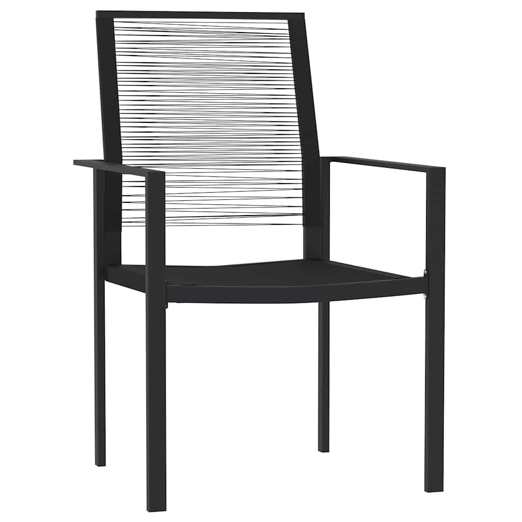 3 Pcs conjunto de jantar para jardim preto