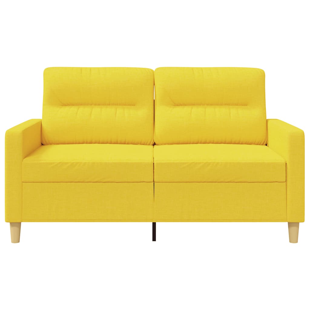 Sofá de 2 lugares 120 cm tecido amarelo-claro