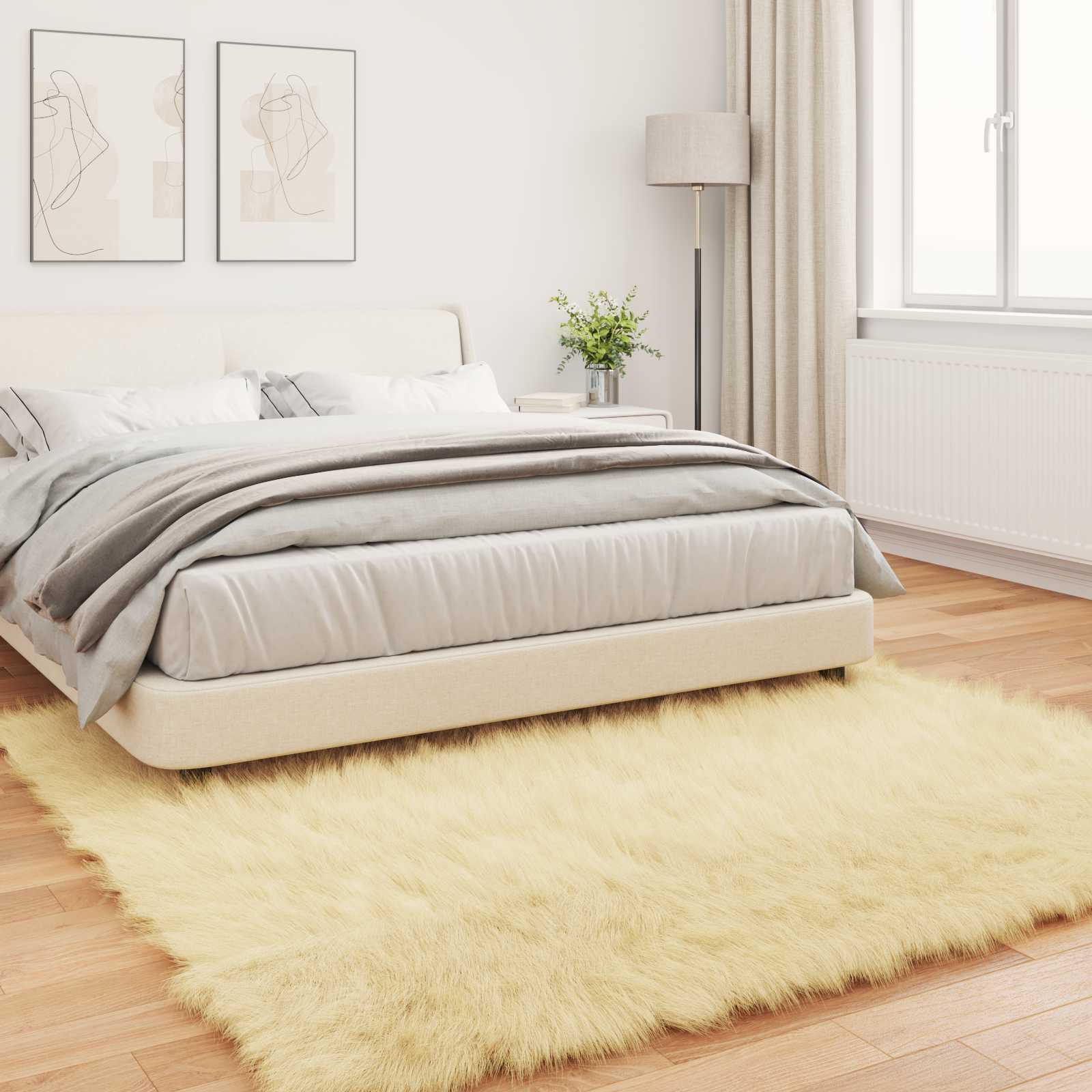 Tapete de de ovelha sintética tafalla creme 240 x 240 cm