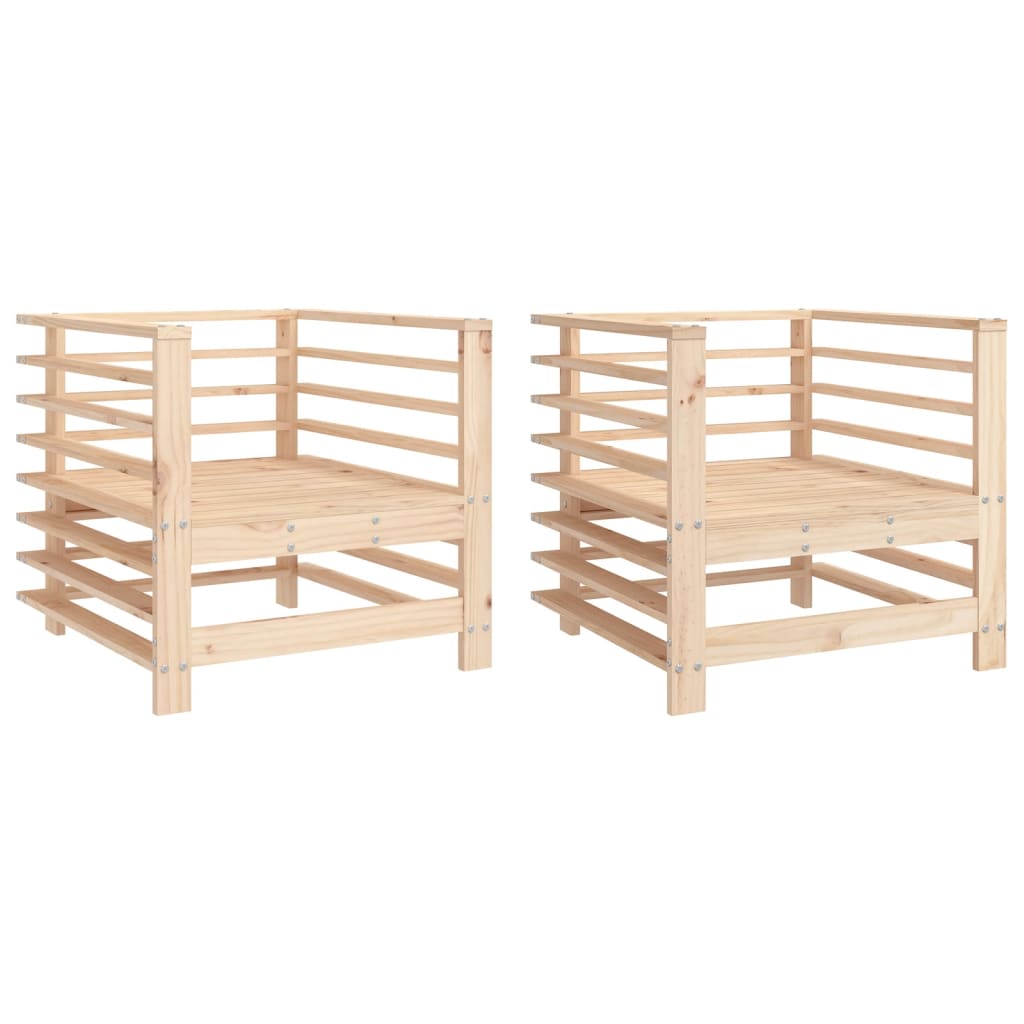 Cadeiras de jardim 2 pcs madeira de pinho maciça