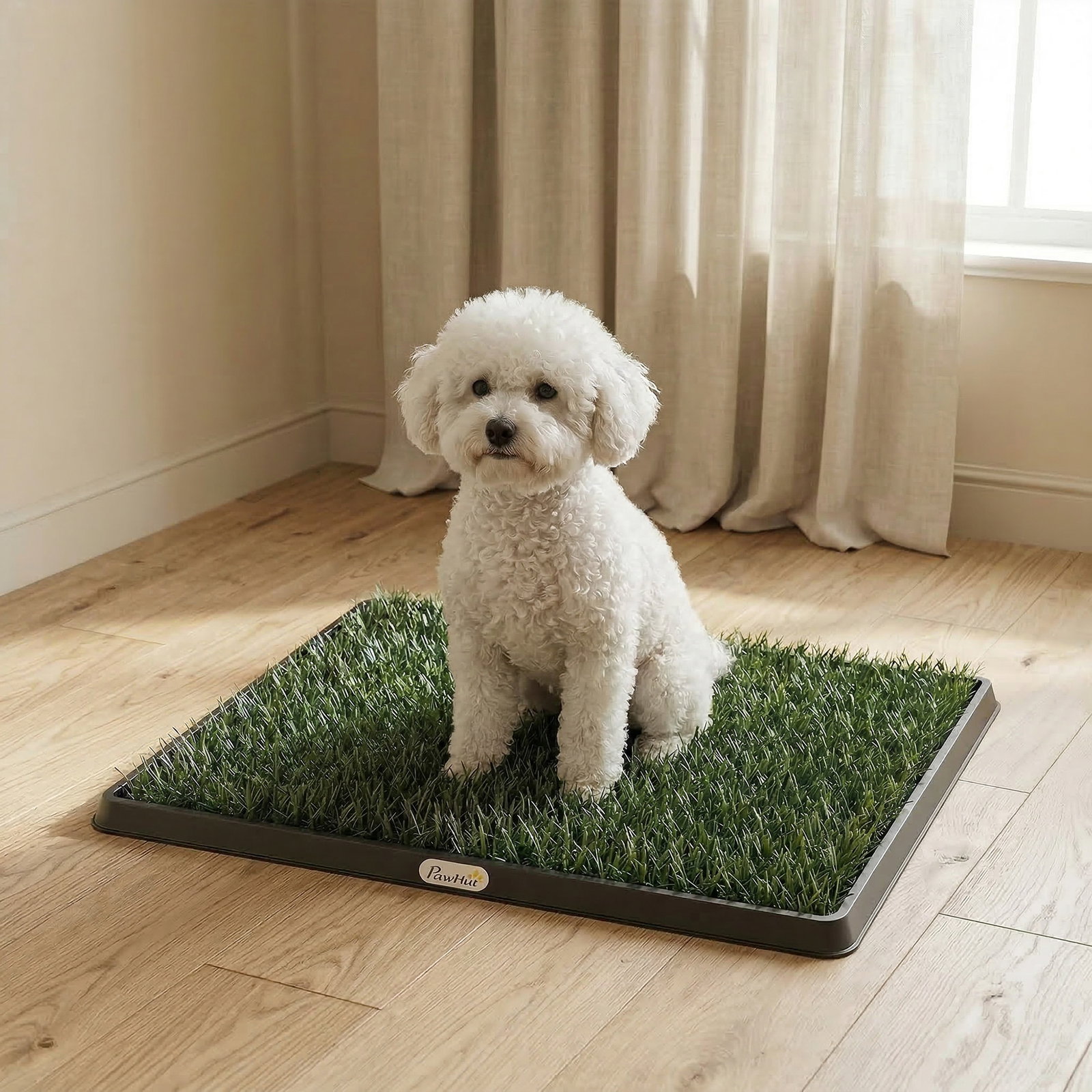 Sanita para cães com relva artificial 63x50,5 cm, tabuleiro sanitário para treino com drenagem verde