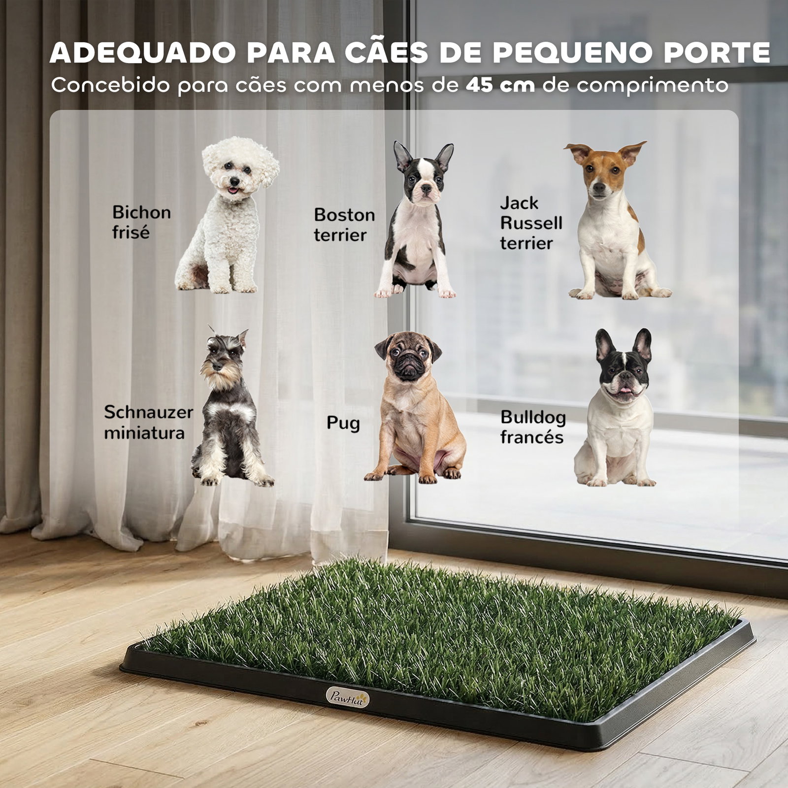 Sanita para cães com relva artificial 63x50,5 cm, tabuleiro sanitário para treino com drenagem verde