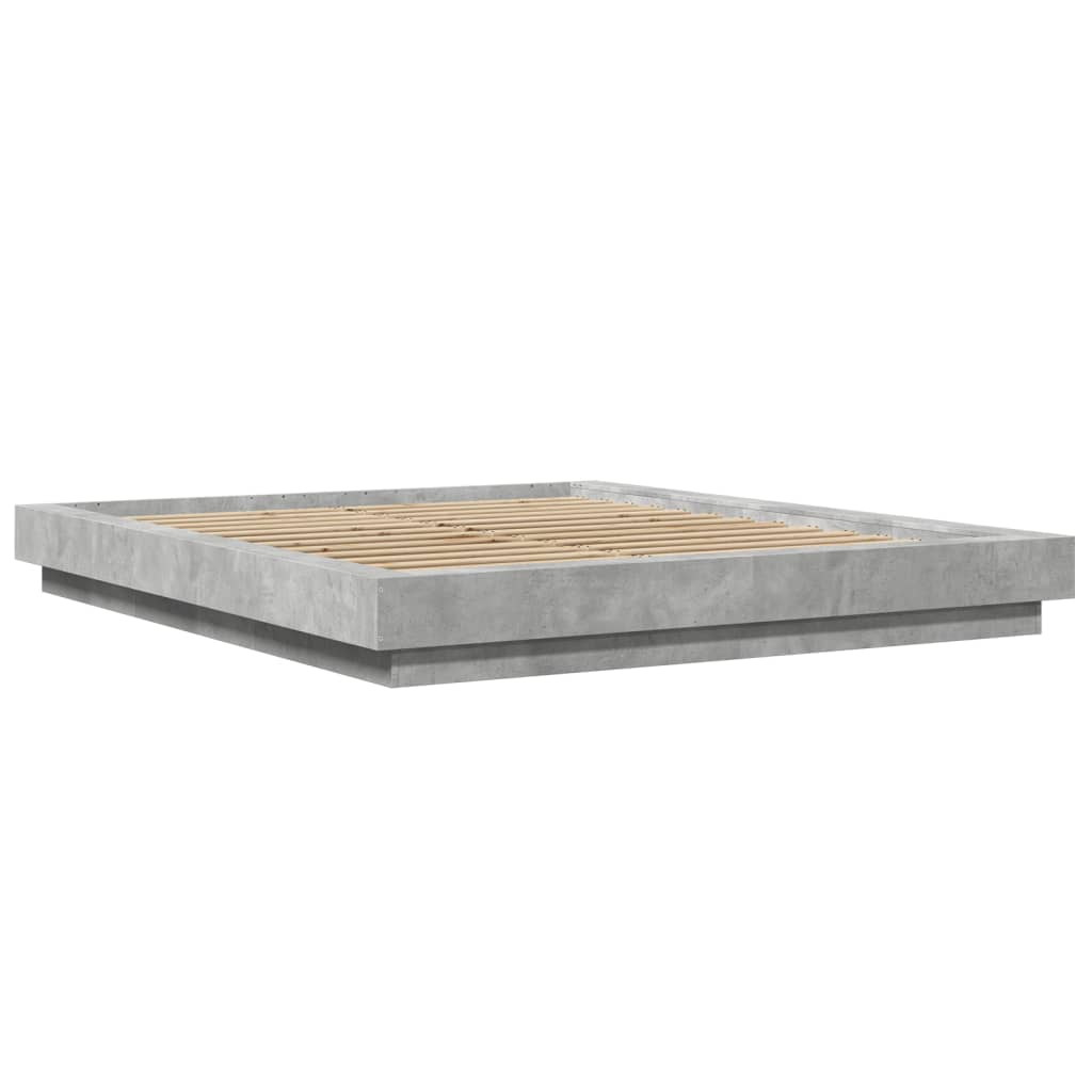 Estrutura de cama 150x200 cm derivados de madeira cinza cimento