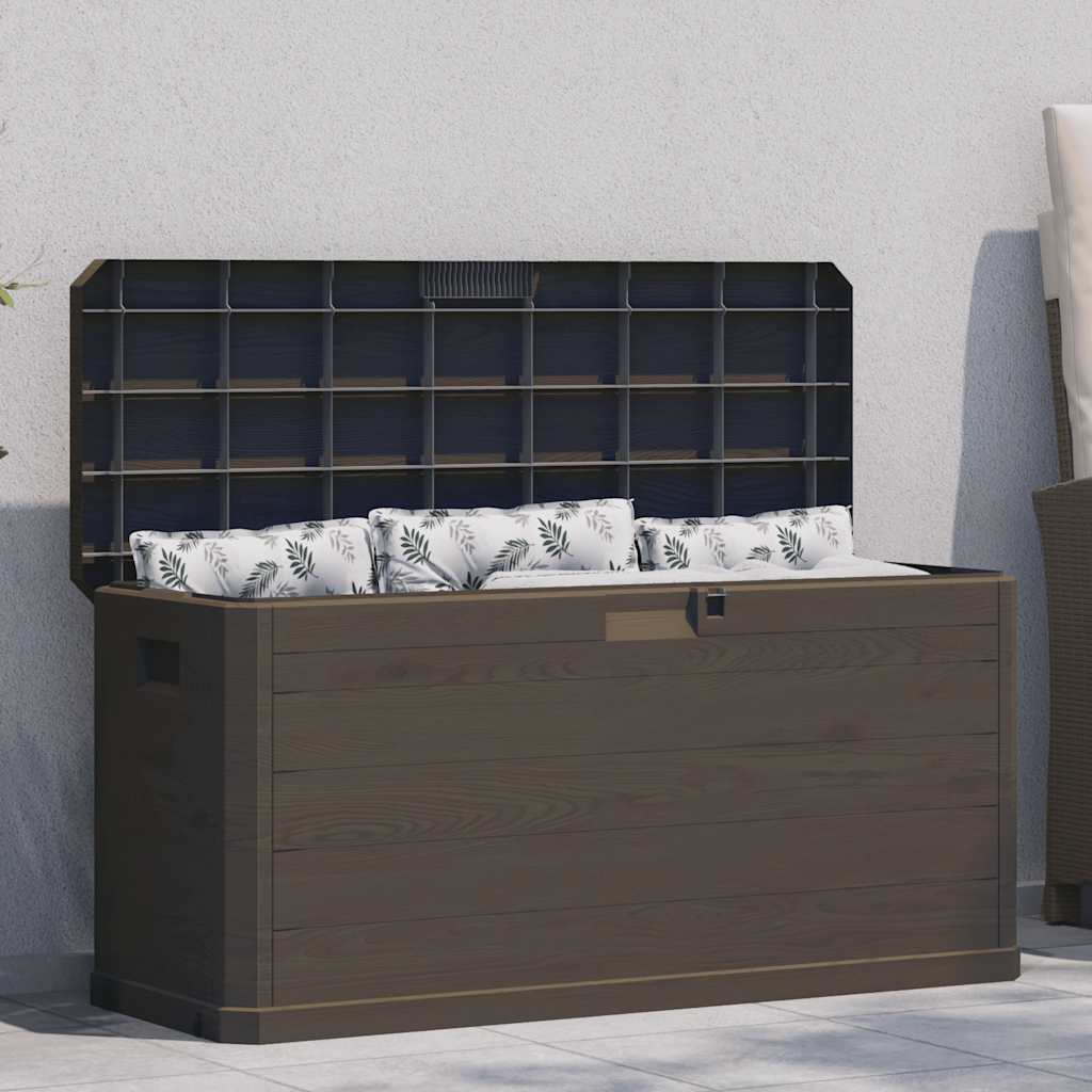 Caixa de arrumação para jardim 280 l castanho