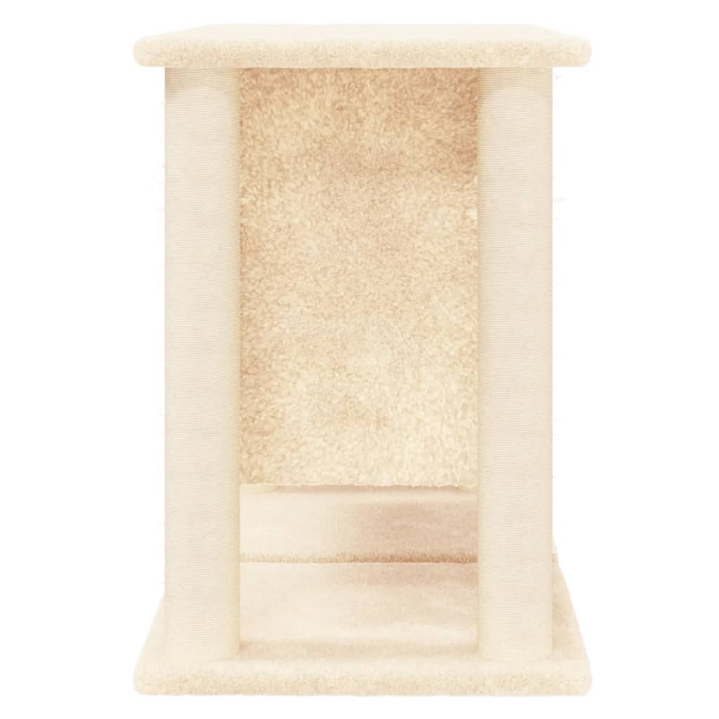 Árvore para gatos c/ postes arranhadores sisal 50 cm cor creme