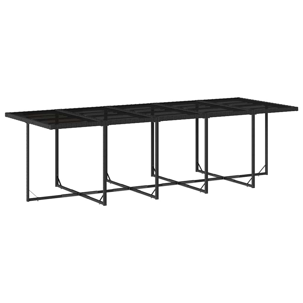 15 Pcs conjunto de jantar p/jardim com almofadões vime PE preto