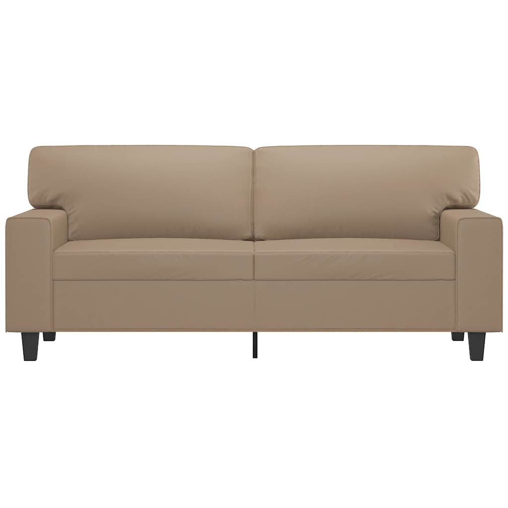 Sofá de 2 lugares 140 cm couro artificial cor cappuccino