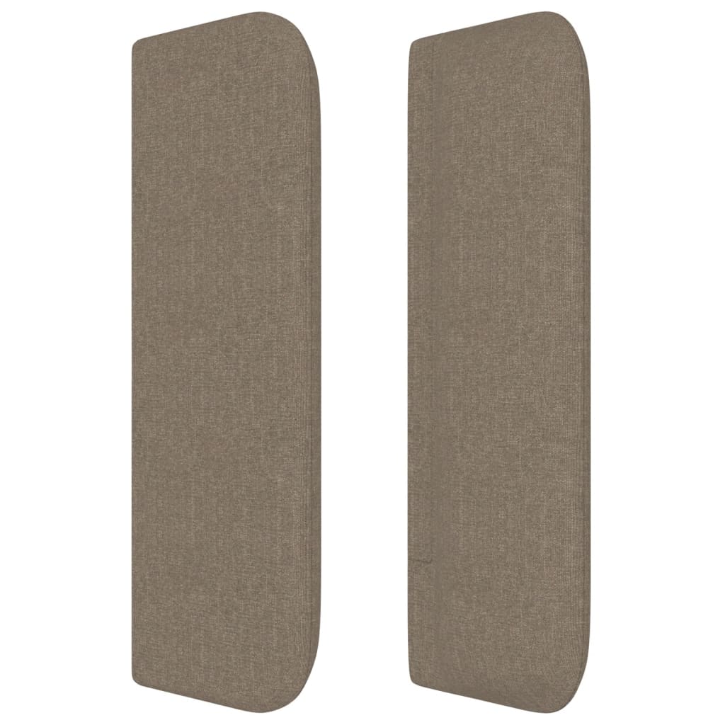 Cabeceira cama abas tecido 163x16x78/88 cm cinzento-acastanhado