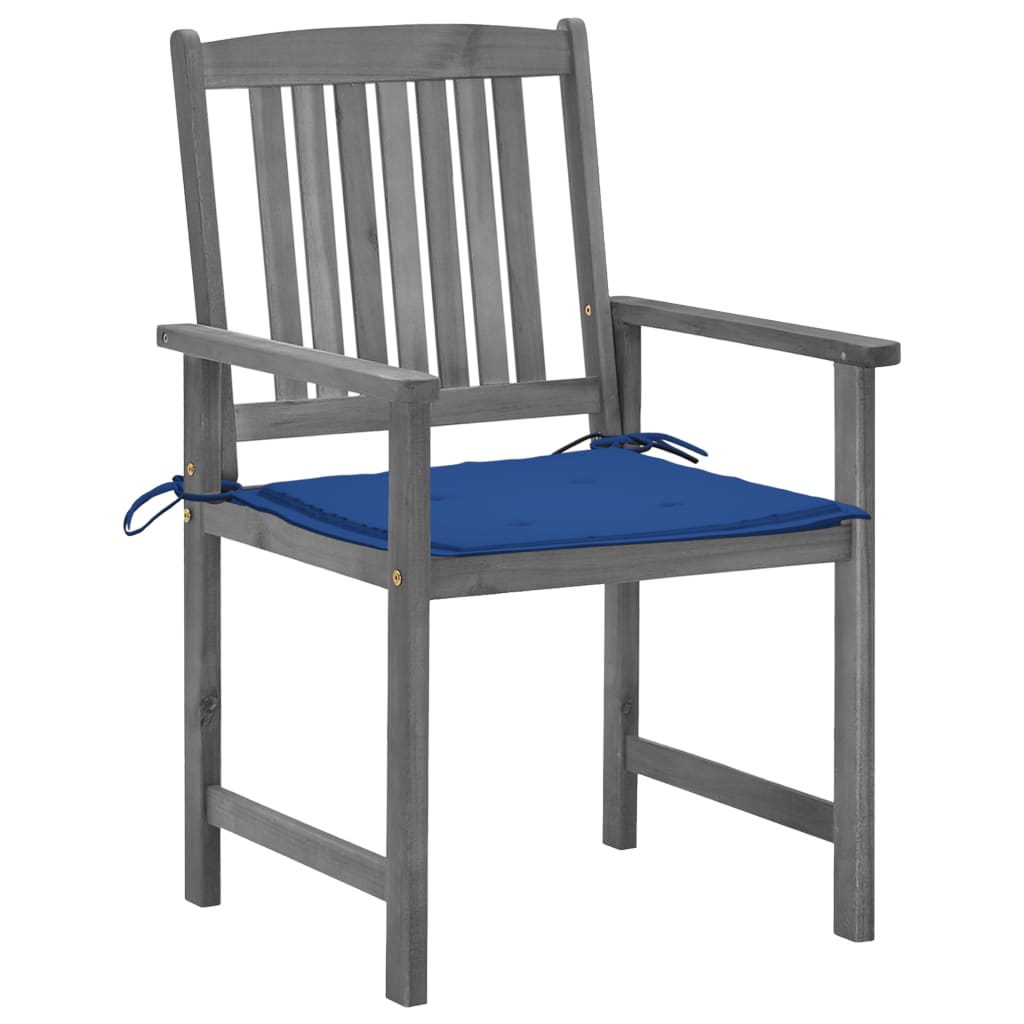 Cadeiras de jardim com almofadões 4 pcs acácia maciça cinza