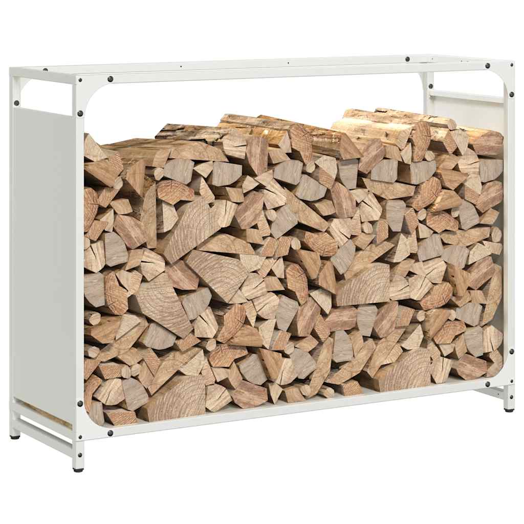 Suporte para lenha 90x28x65 cm aço laminado a frio branco