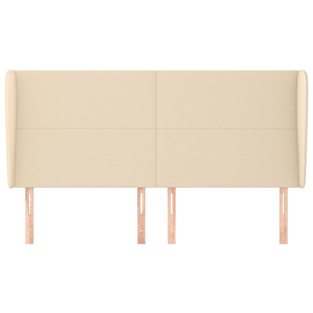 Cabeceira de cama c/ abas tecido 183x23x118/128 cm creme