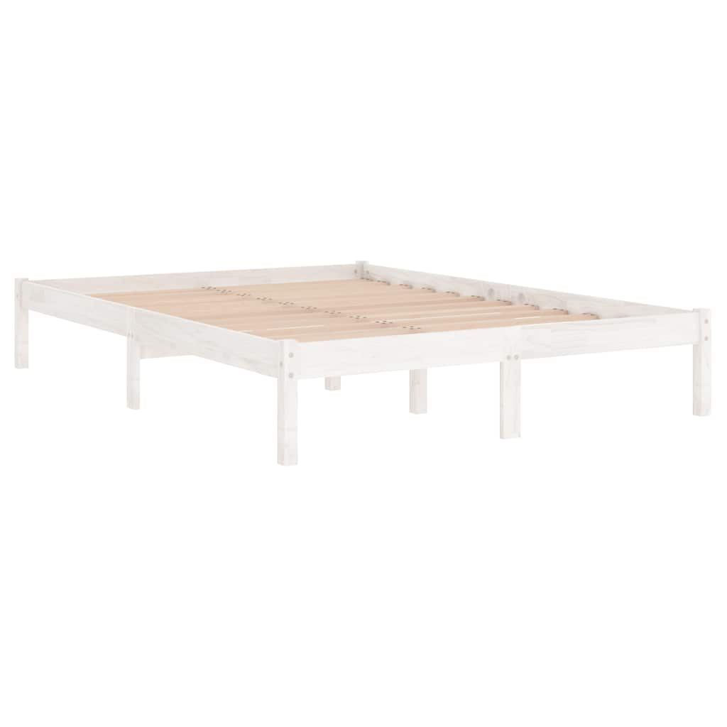Estrutura de cama 200x200 cm pinho maciço branco