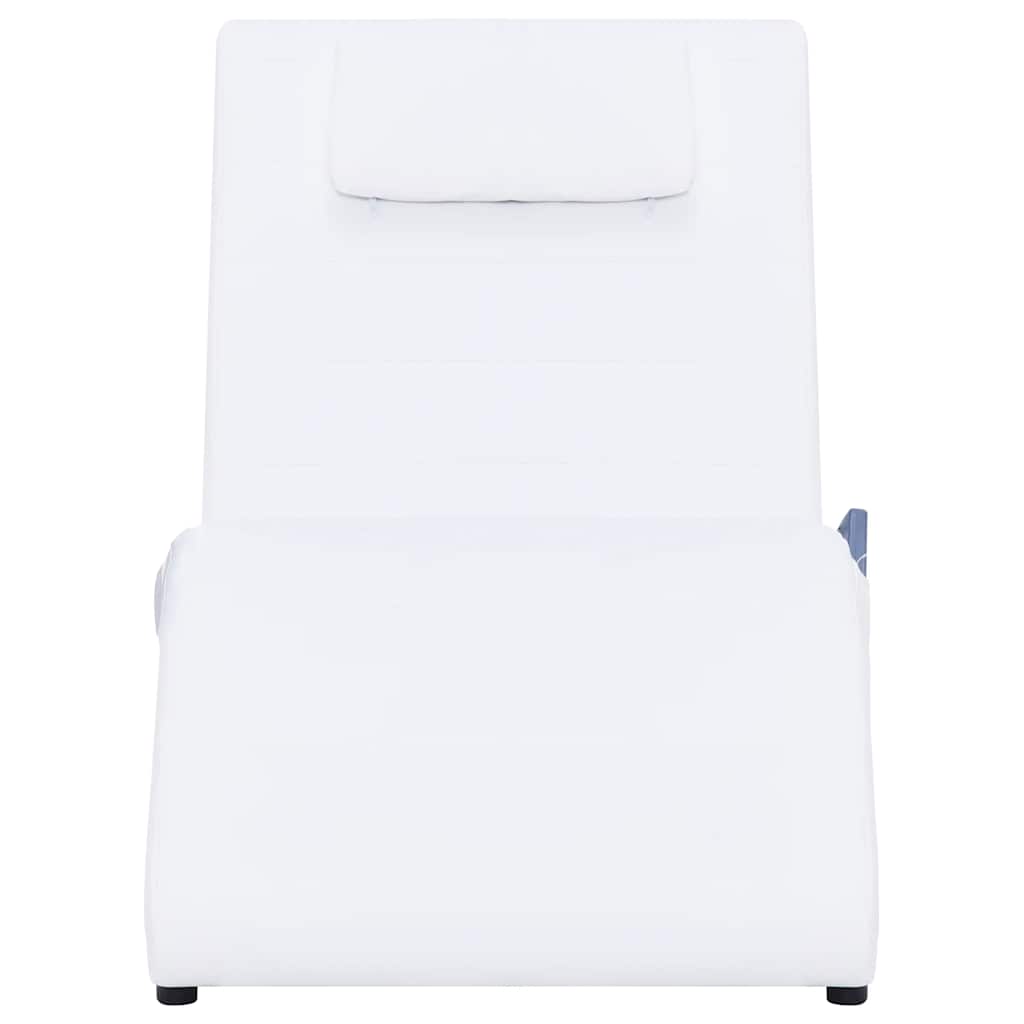 Chaise longue de massagem c/ almofada couro artificial branco
