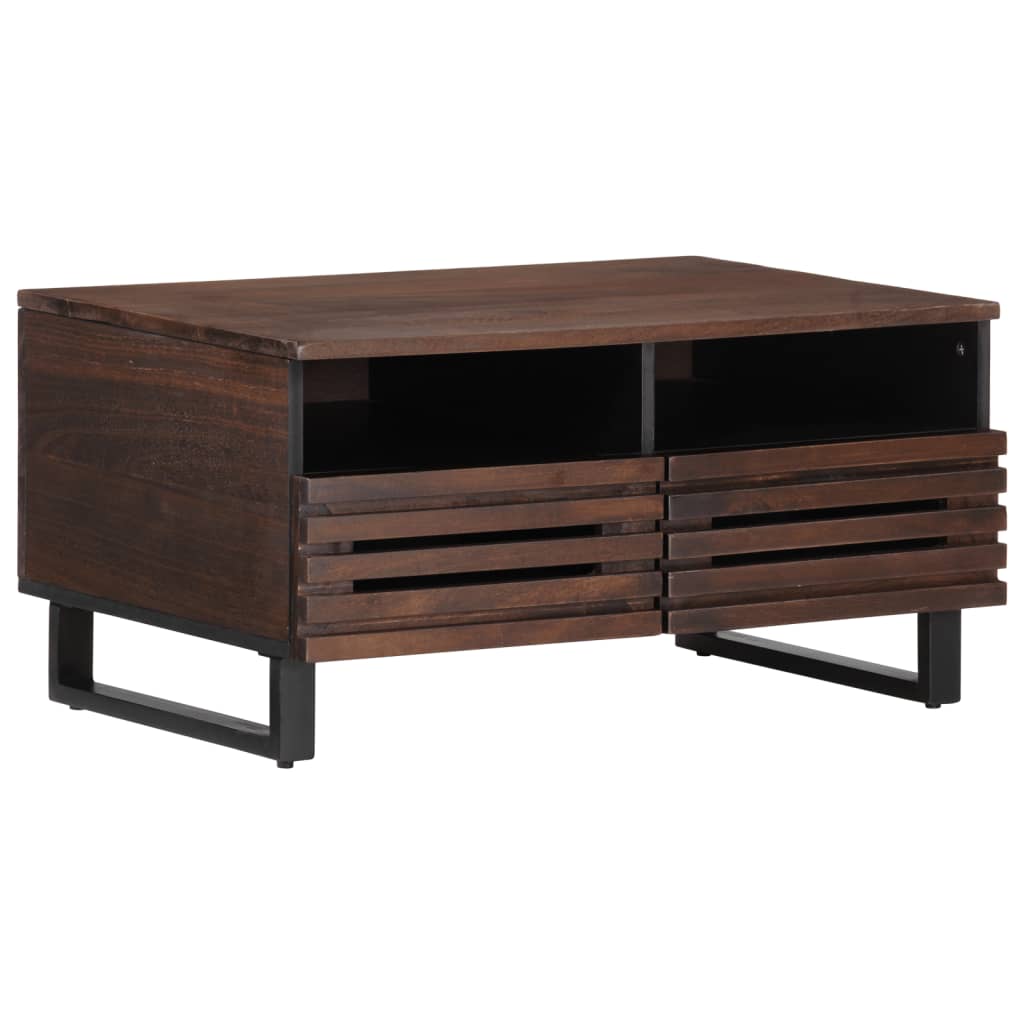Mesa de centro 80x55x40 cm madeira de mangueira maciça castanho
