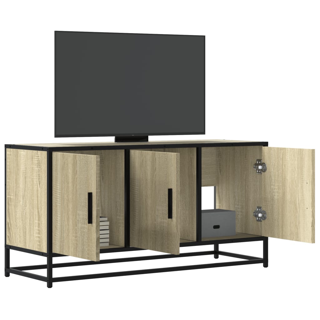 Móvel de TV 100x35x50cm derivados madeira/metal carvalho sonoma