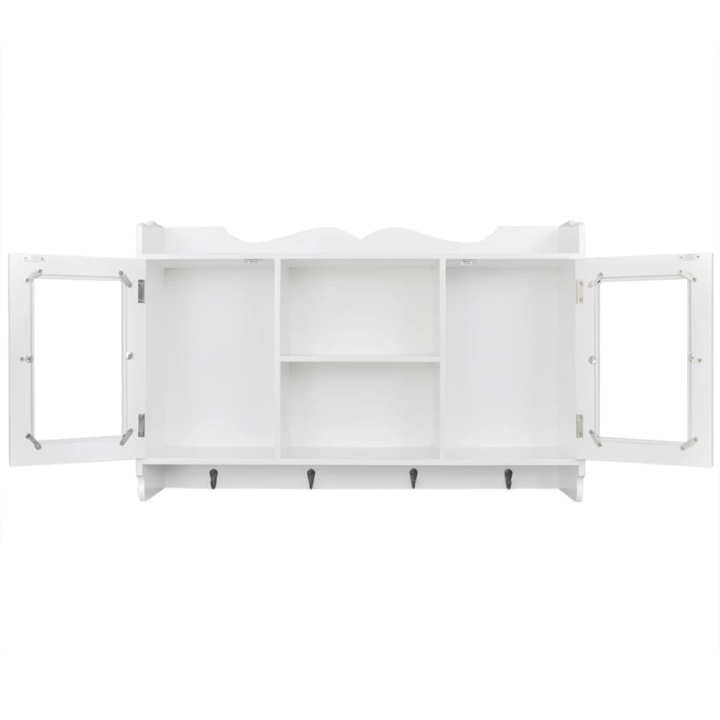 Armário de parede para exposição de livros/dvd/copos MDF branco