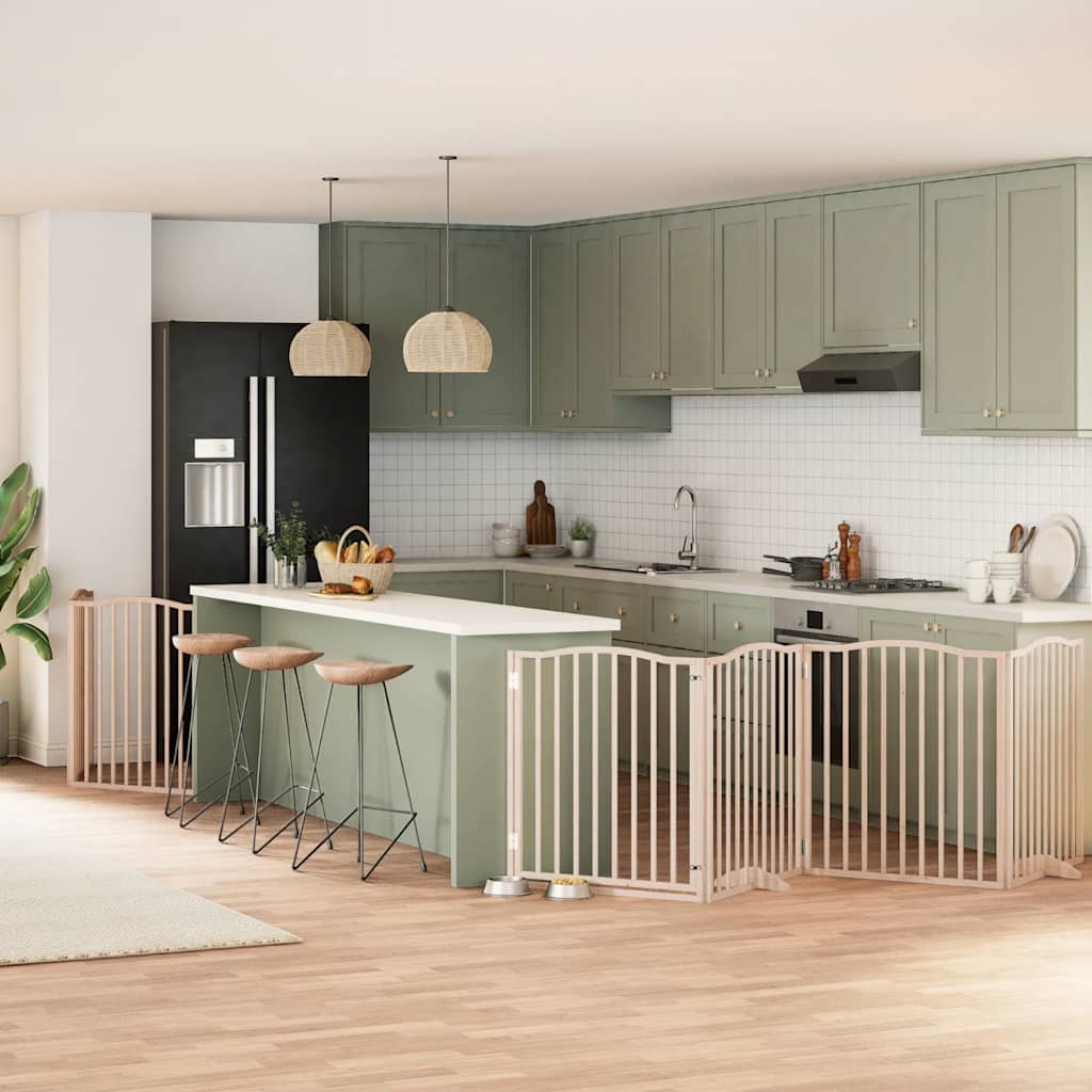 Portão para cães com porta dobrável 6 painéis 480 cm álamo