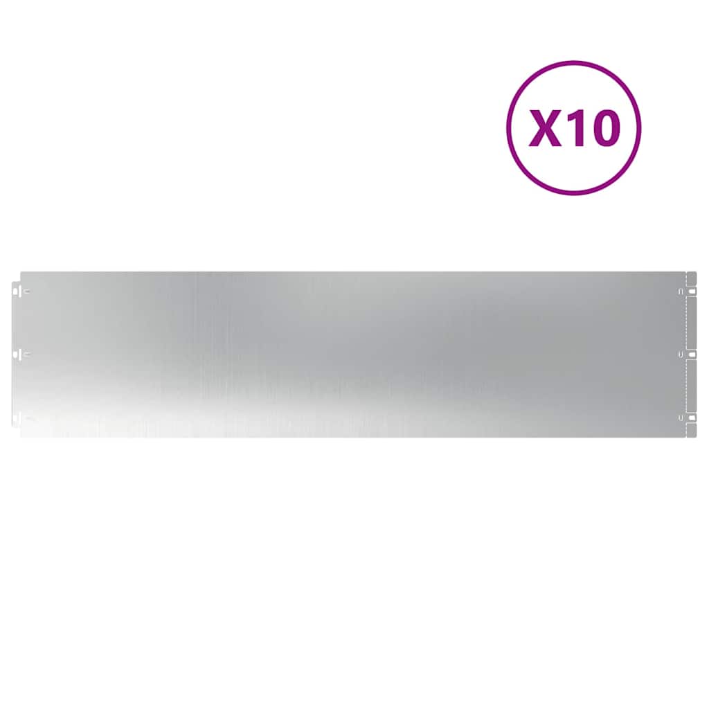 Bordas de relvado 10 unid 25x103 cm aço galvanizado