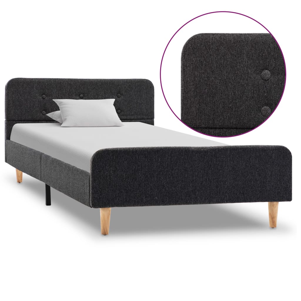 Estrutura de cama 90x200 cm serapilheira cinzento-escuro