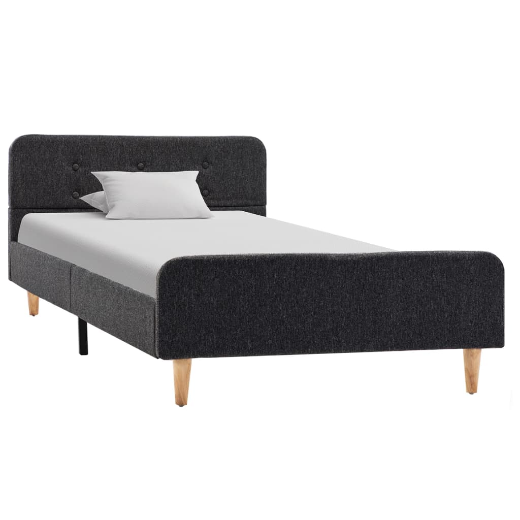 Estrutura de cama 90x200 cm serapilheira cinzento-escuro