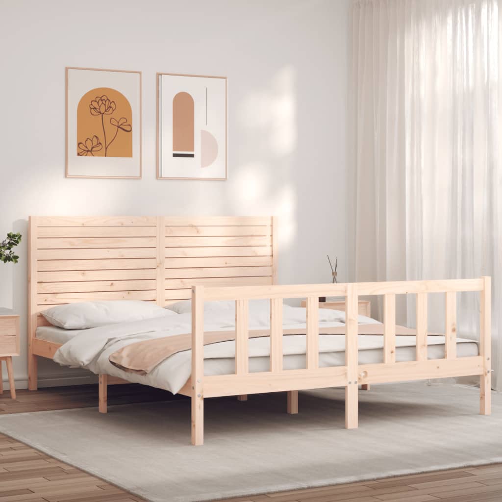 Cama sem colchão 160x200 cm madeira de pinho maciça