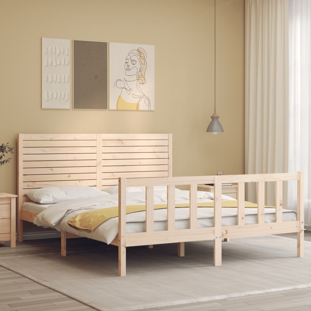 Cama sem colchão 160x200 cm madeira de pinho maciça