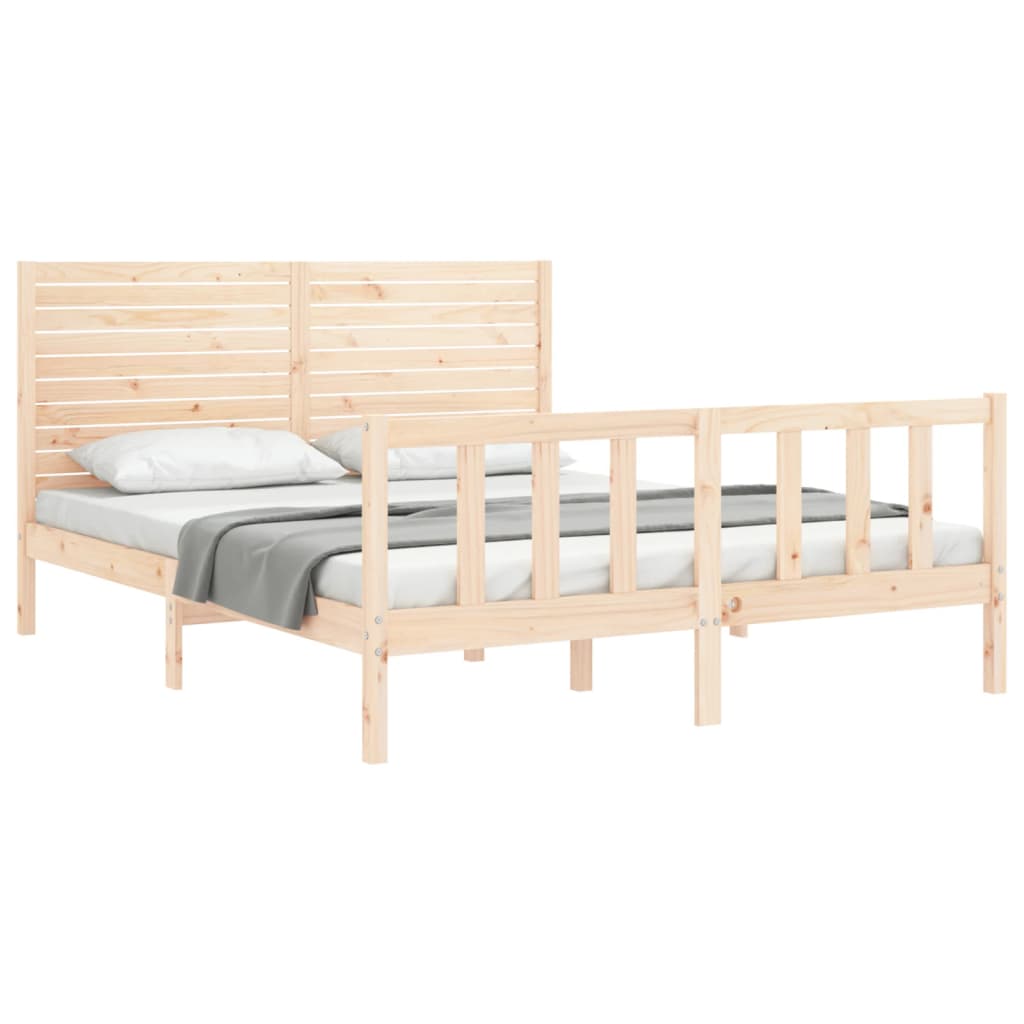 Cama sem colchão 160x200 cm madeira de pinho maciça
