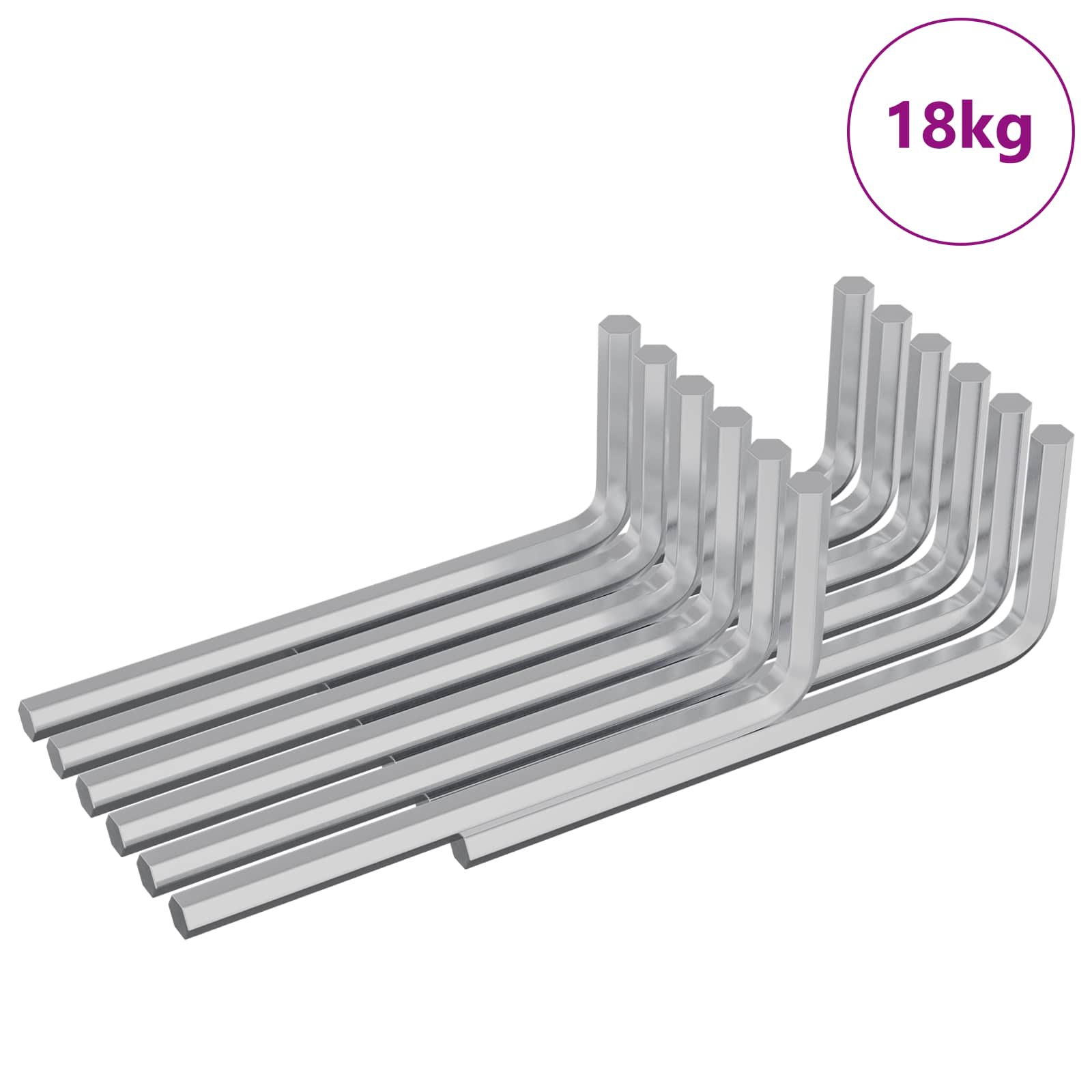 Chave hexagonal 2118 unid. prateado 22 x 66 mm aço