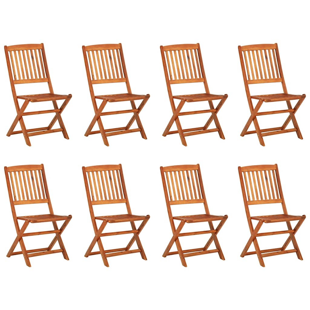 9 Pcs conj. de jantar para jardim 180x90x75 cm acácia maciça