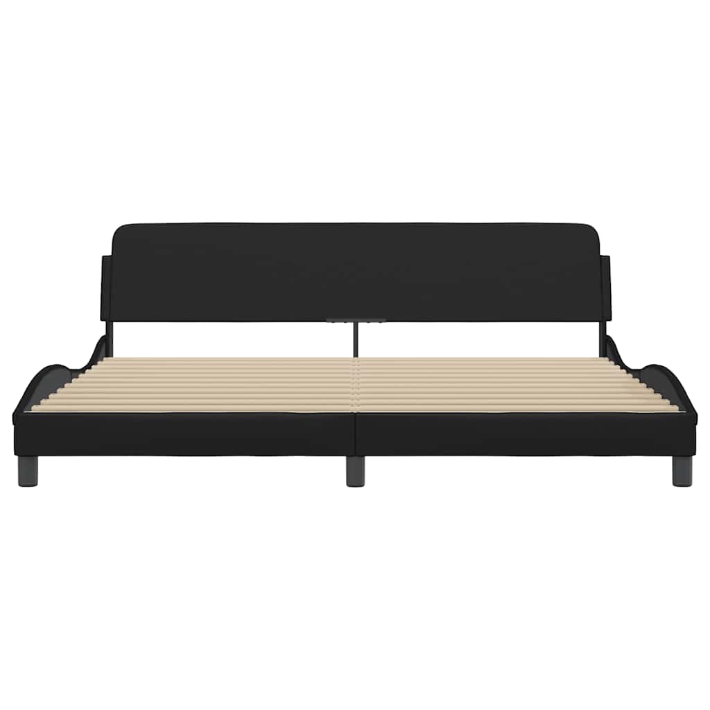 Estrutura de cama dover 200x200 cm couro artificial preto