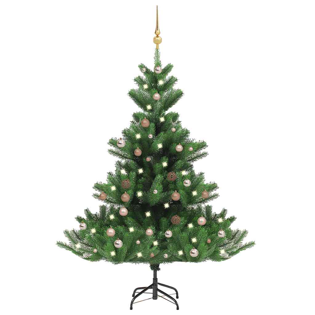 Árvore natal artificial leds/bolas 150cm abeto caucasiano verde