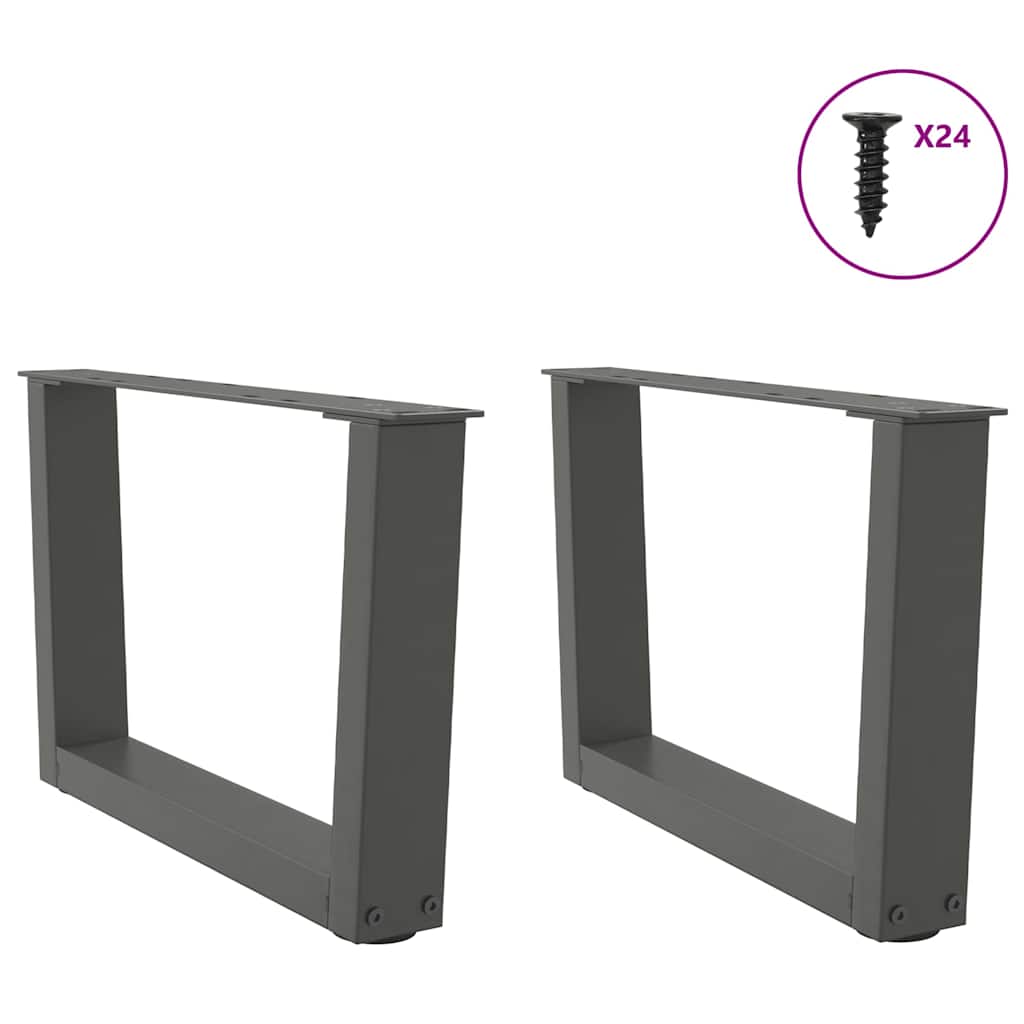 Pés para mesa de centro em v, 2 peças, antracite, 60x(30-31,3) cm, aço