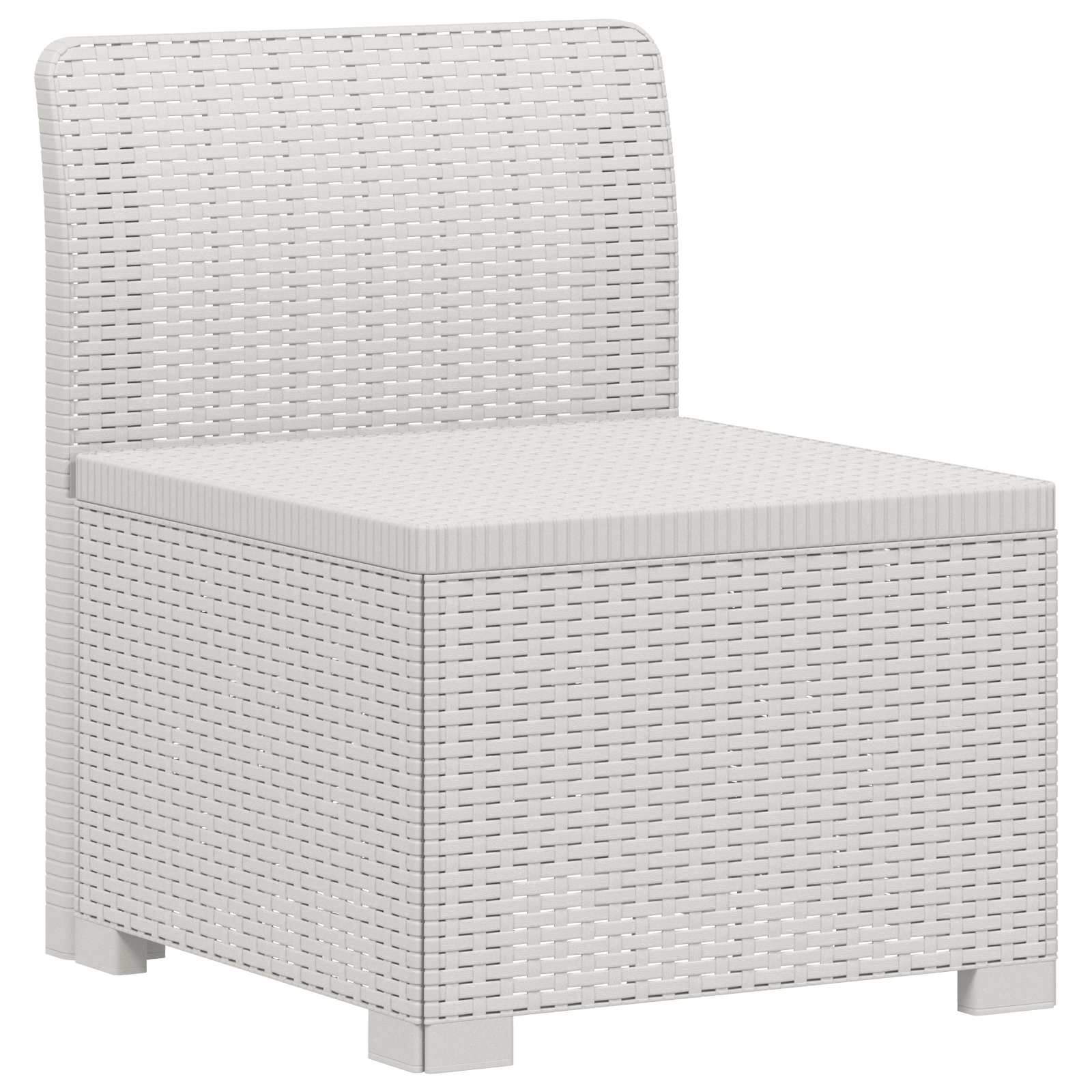 Sofá de jardim 1 lugar look rattan PP branco