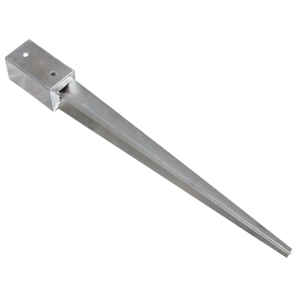 Estacas de enterrar 12 pcs 7x7x75 cm aço galvanizado prateado